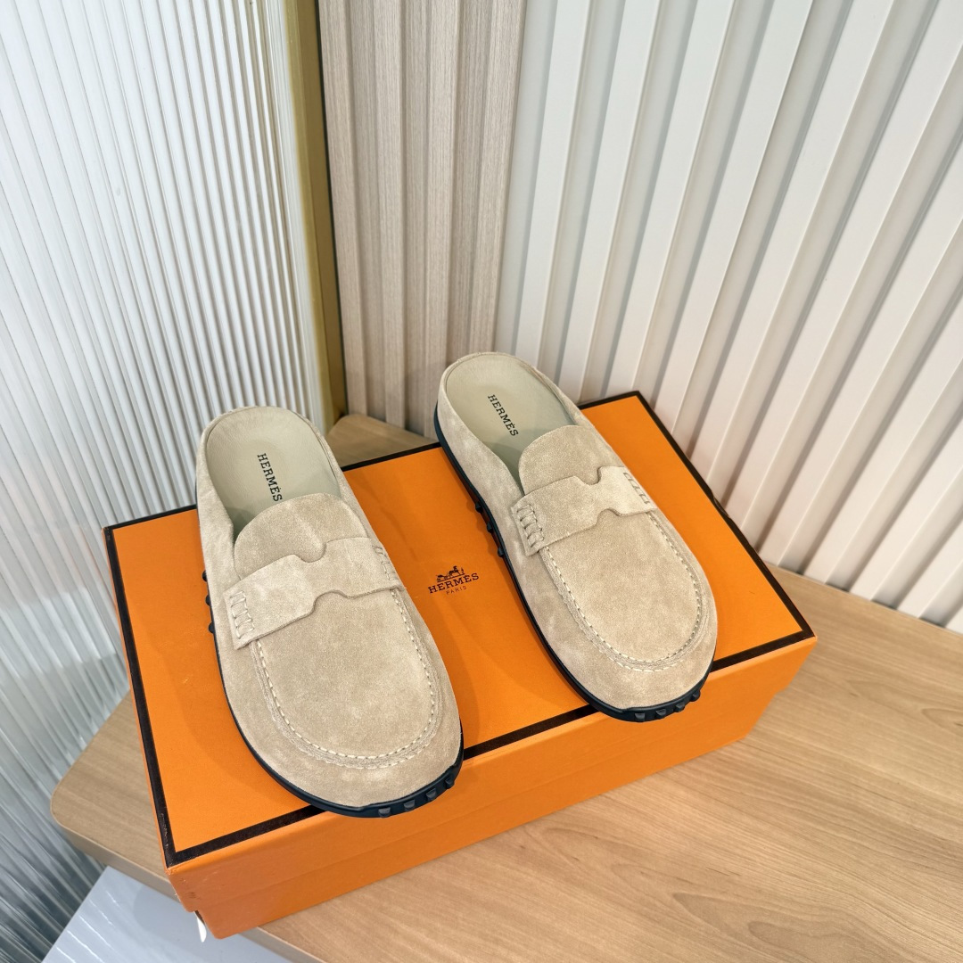 Hermes Beige H Detail Mules