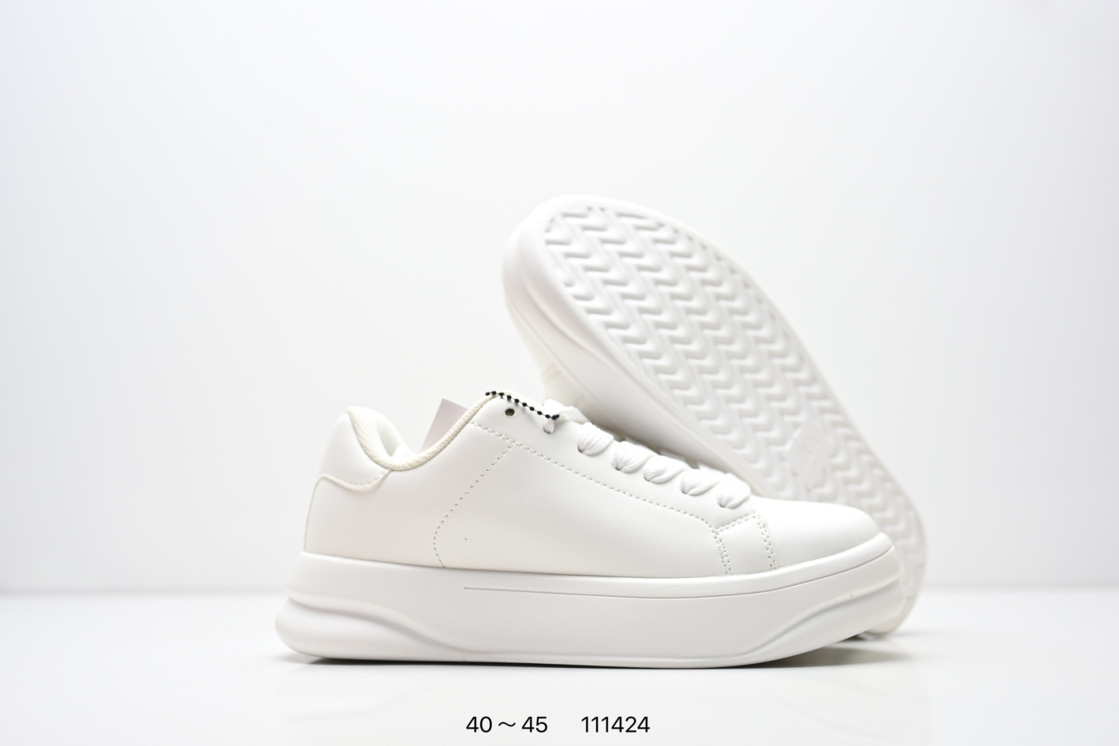 PU Simple And Fashionable Low Top Men's Shoes With Round Toe Tie And Thick Sole Casual Sports Shoes, Versatile Height Increasing Board Shoes_vogvips.com
