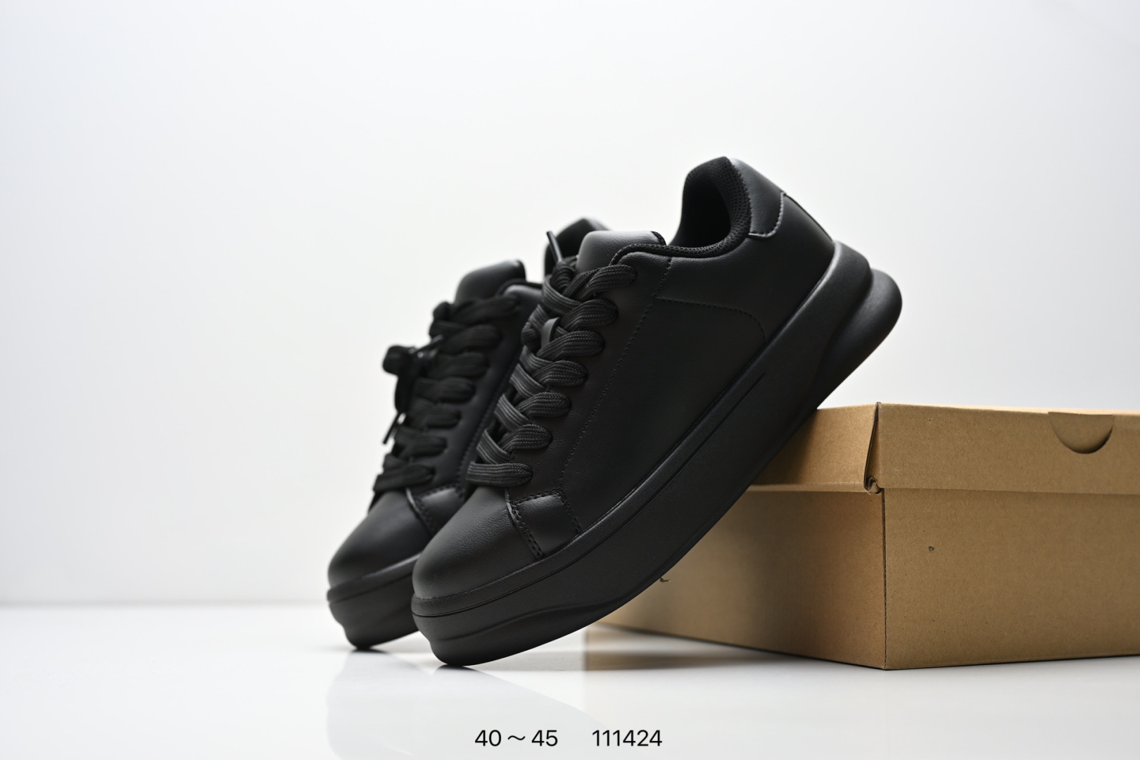 PU Simple And Fashionable Low Top Men's Shoes With Round Toe Tie And Thick Sole Casual Sports Shoes, Versatile Height Increasing Board Shoes_vogvips.com