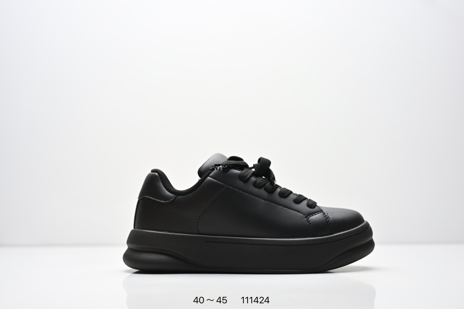 PU Simple And Fashionable Low Top Men's Shoes With Round Toe Tie And Thick Sole Casual Sports Shoes, Versatile Height Increasing Board Shoes_vogvips.com