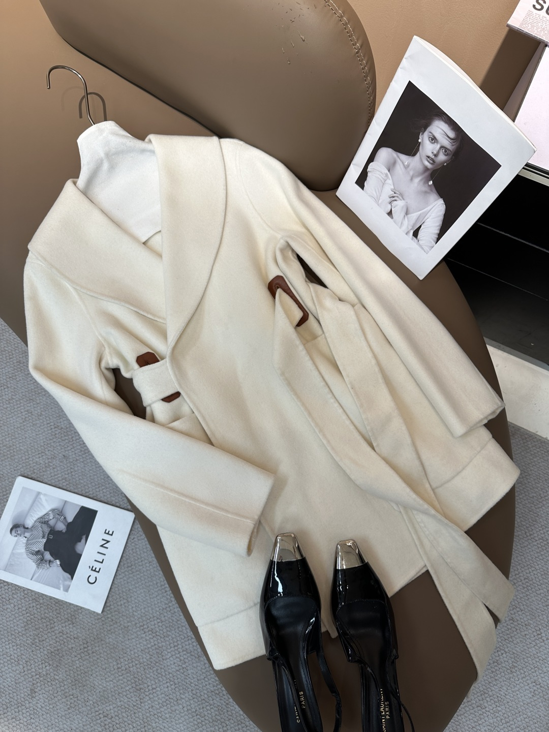 NO:949232,H*Early Autumn Green Fruit Collar Double-sided Cashmere Coat Composition Cashmere Size SML, Hermès-clothing, hermes,19860909H*早秋青果领双面羊绒大衣 成分羊绒 尺码SML,爱马仕-服装,hermes,,Women's clothing