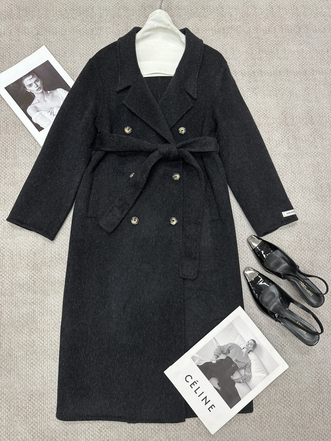 NO:945183,M* Autumn and Winter Suit Collar Double-breasted Long Coat Ingredients: 5 Alpaca 65 Cotton Wool Size SM Color Dark Gray Coffee Caramel Navy Blue, Max Mara-Clothing, Business Suit,19860909M*秋冬西装领双排扣长款大衣 成分:5羊驼65棉羊毛 尺码SM 颜色深灰 咖啡 焦糖 藏蓝,麦丝玛拉-服装,business suit,,Women's clothing