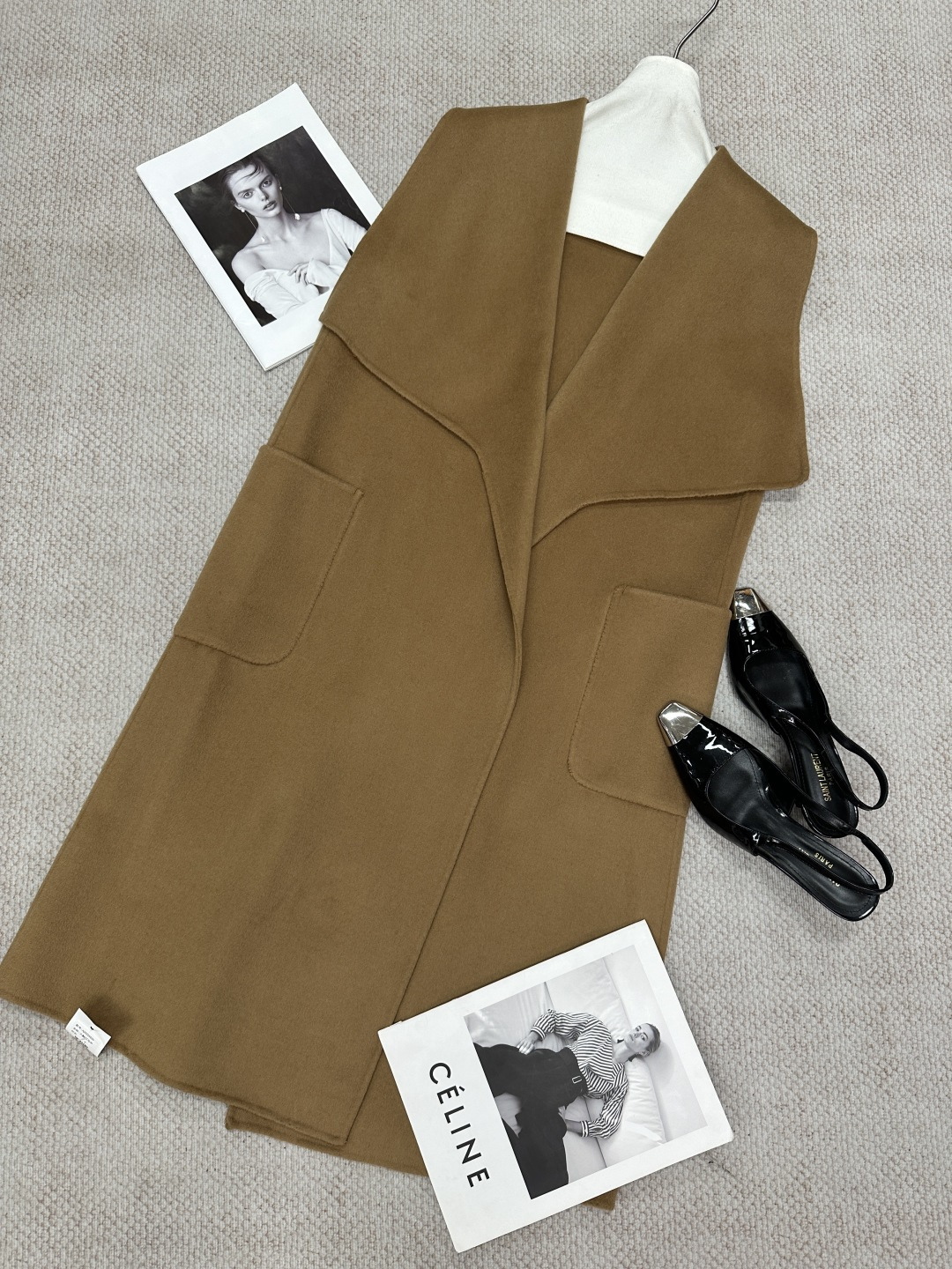 NO:946439,No. vest A26043790 L*p double layer coat, vest long-sleeved coat layered, composition cashmere, size SML, women's,19860909编号马甲A26043790 L*p双层大衣,马甲长袖大衣叠穿 成分羊绒 尺码SML,女装,,Women's clothing