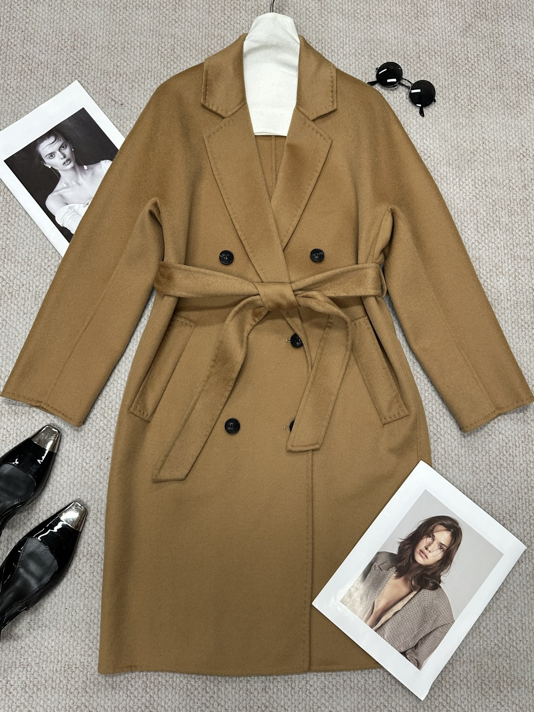 NO:945036,M*Autumn and Winter Classic Double-breasted Double-sided Cashmere Coat Composition Cashmere Size SMLXL Color Camel Oatmeal, Maxmara-Clothing,19860909M*秋冬经典双排扣双面羊绒大衣 成分羊绒 尺码SMLXL 颜色驼色 燕麦,麦丝玛拉-服装,,Women's clothing