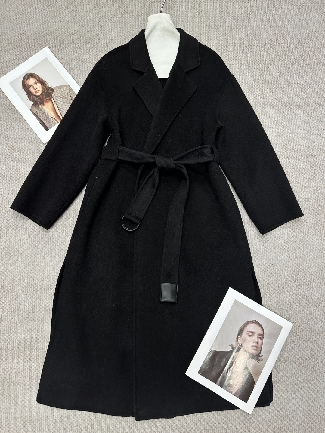 NO:944979,Luo* autumn and winter suit collar double-sided cashmere long coat Composition 10 cashmere 90 wool Size SML Color black camel, Loewe-clothing, loewe, business suit,19860909罗*秋冬西装领双面羊绒长款大衣 成分10羊绒90羊毛 尺码SML 颜色黑色 驼色,罗意威-服装,loewe,business suit,,Women's clothing