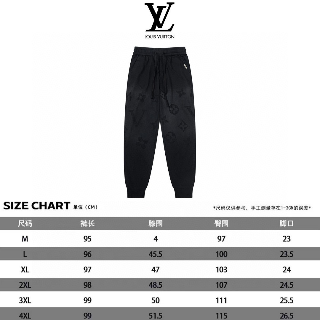 High-end LV Recreational Pants: Classic Logo, High Quality, Comfortable, Black, M-4XL. - 图片 9