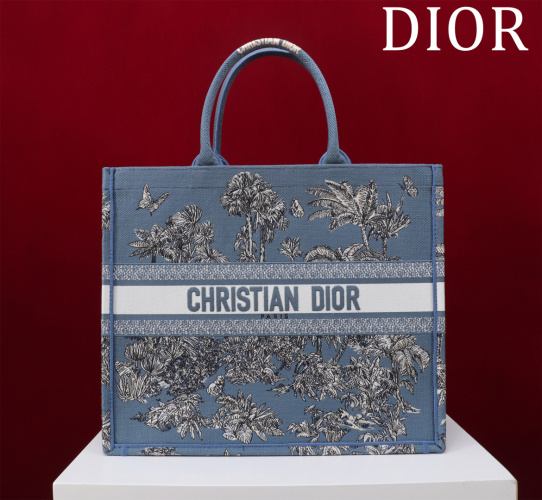Dior Riviera Book Tote Bag, Large, Blue Palms Print, Hand/Shoulder Carry 1 Dior Riviera Book Tote Bag, Large, Blue Palms Print, Hand/Shoulder Carry