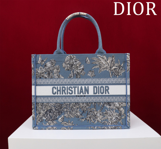 Dior Riviera Book Tote Bag, Medium, Palms Blue White & Blue Embroidery 1 Dior Riviera Book Tote Bag, Medium, Palms Blue White & Blue Embroidery