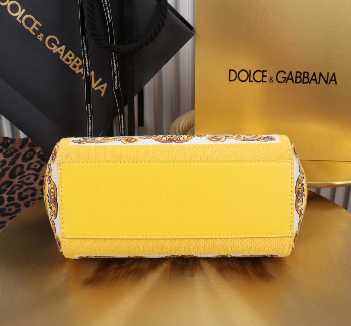 Dolce & Gabbana Sicily Lemon Print Leather Top Handle Satchel Bag, Yellow 5 cmp a1749043671244 3738