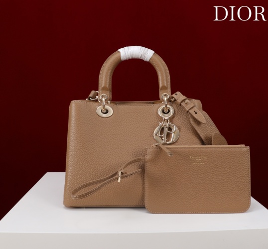 Dior Toujours Medium Bag Brown Calfskin - CD Lock and Adjustable Leather Handle 1 Dior Toujours Medium Bag Brown Calfskin - CD Lock and Adjustable Leather Handle