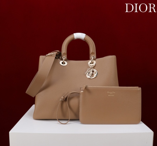 Dior Toujours Large Tote Bag Brown Leather, CD Lock and Removable Pouch 1 Dior Toujours Large Tote Bag Brown Leather, CD Lock and Removable Pouch