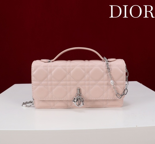 Lady Dior Pearl Embellished Light Pink Lambskin Clutch Bag with Silver Hardware 1 Lady Dior Pearl Embellished Light Pink Lambskin Clutch Bag with Silver Hardware
