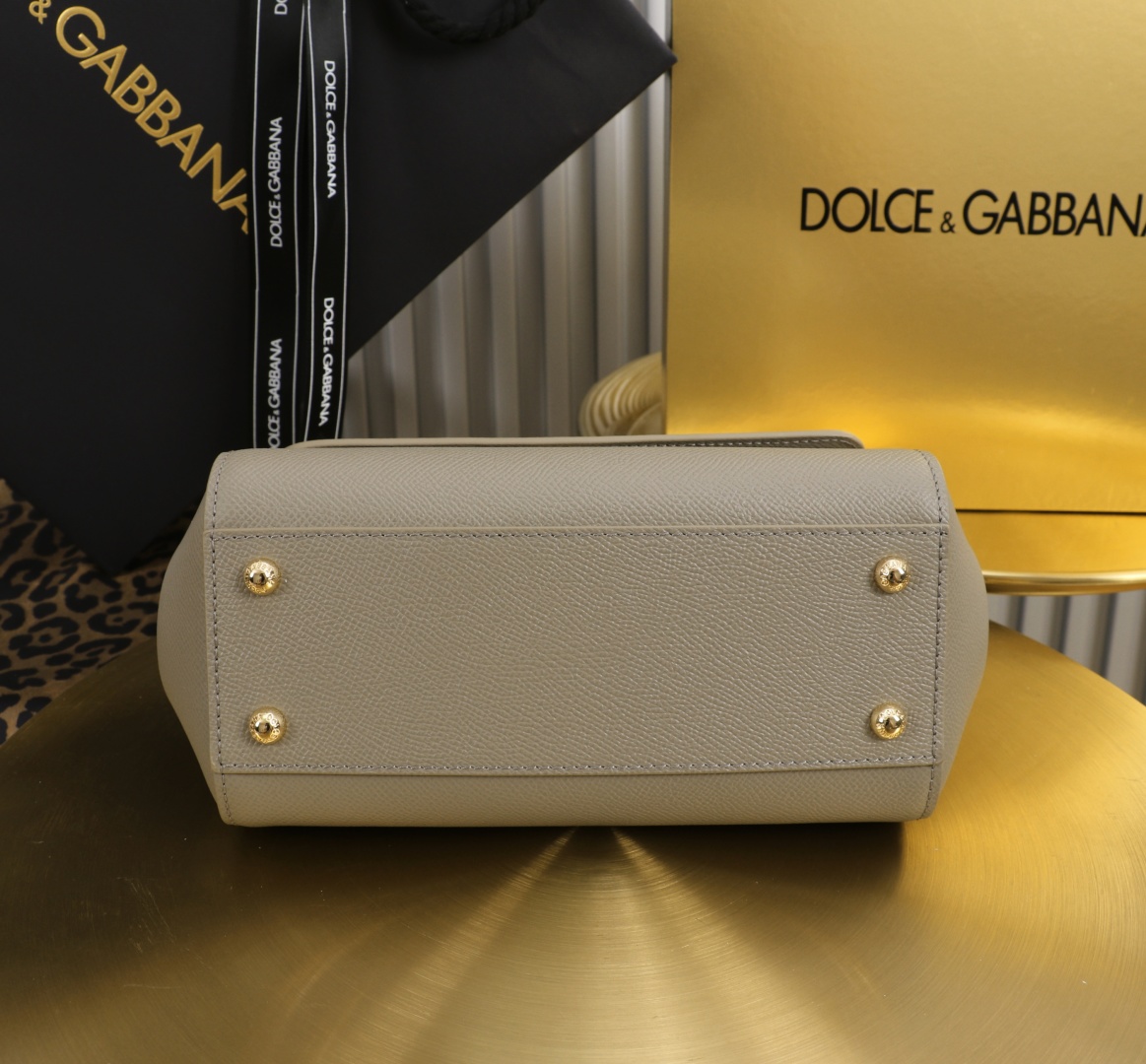 Dolce & Gabbana Sicily 11125 Leather Satchel, Gray Brown, 21x16x8cm 6 cmp a1751566611585 0165