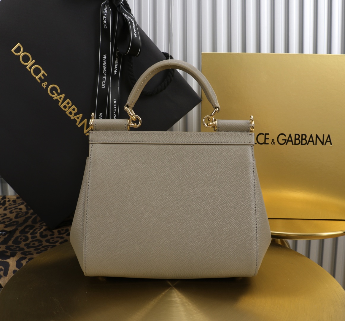 Dolce & Gabbana Sicily 11125 Leather Satchel, Gray Brown, 21x16x8cm 5 cmp a1751566611585 8027