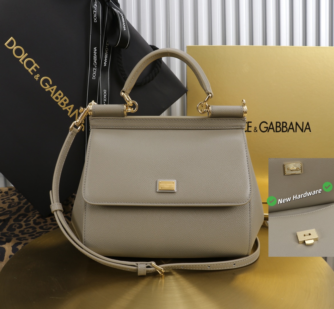 Dolce & Gabbana Sicily 11125 Leather Satchel, Gray Brown, 21x16x8cm 2 cmp a1751566611590 5082