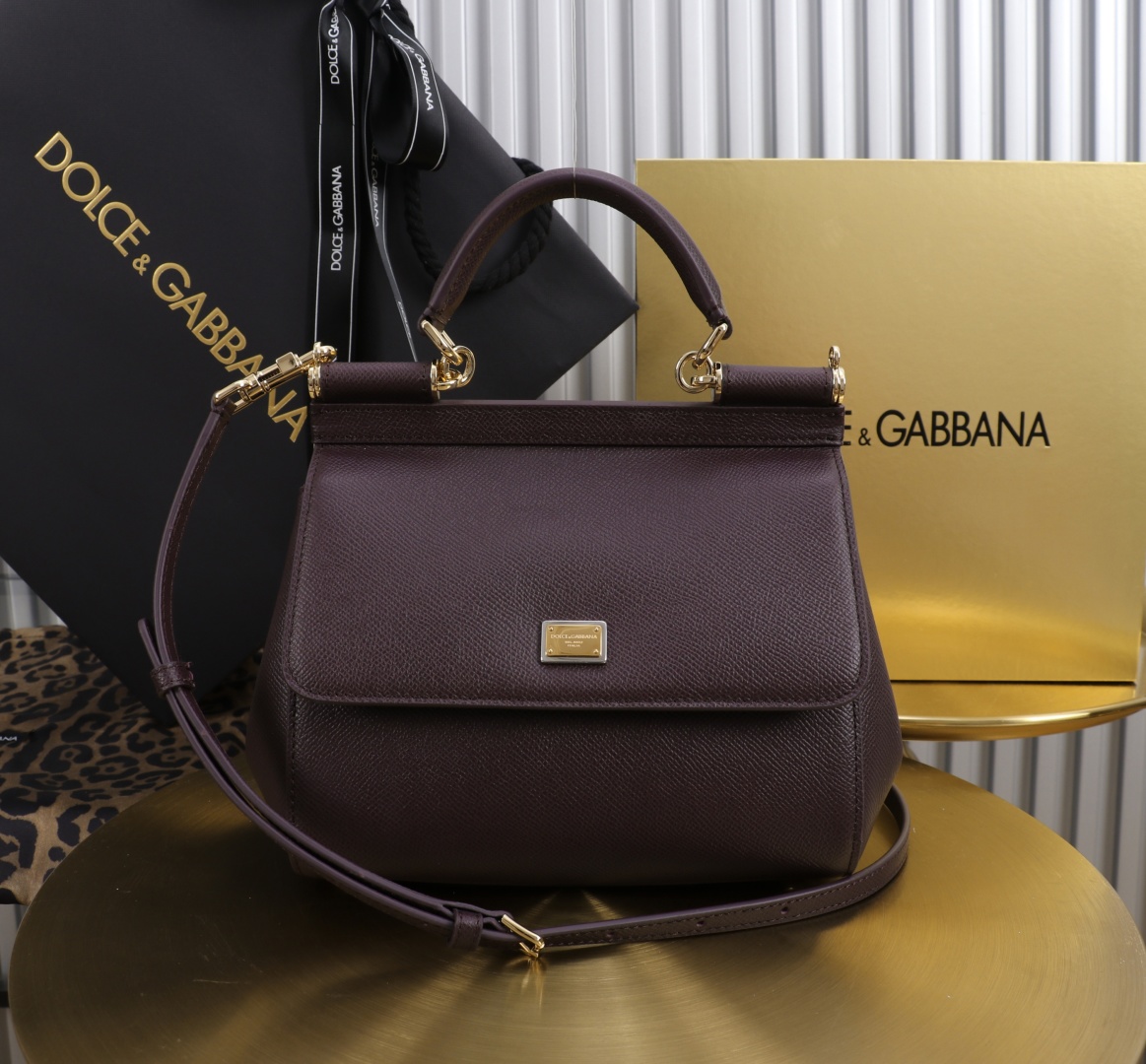Dolce & Gabbana Sicily 11125 Leather Satchel, Wine Red, 21 x 16 x 8 cm 3 cmp a1751566773416 5416
