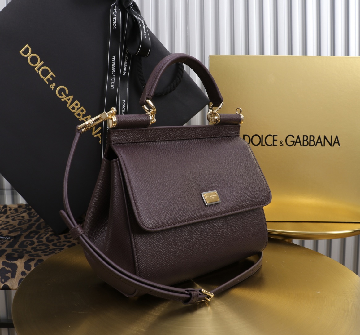 Dolce & Gabbana Sicily 11125 Leather Satchel, Wine Red, 21 x 16 x 8 cm 4 cmp a1751566773418 5801
