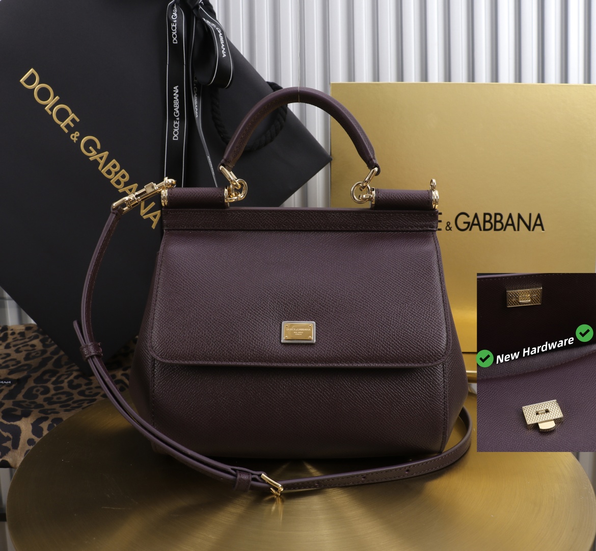 Dolce & Gabbana Sicily 11125 Leather Satchel, Wine Red, 21 x 16 x 8 cm 2 cmp a1751566773442 6816