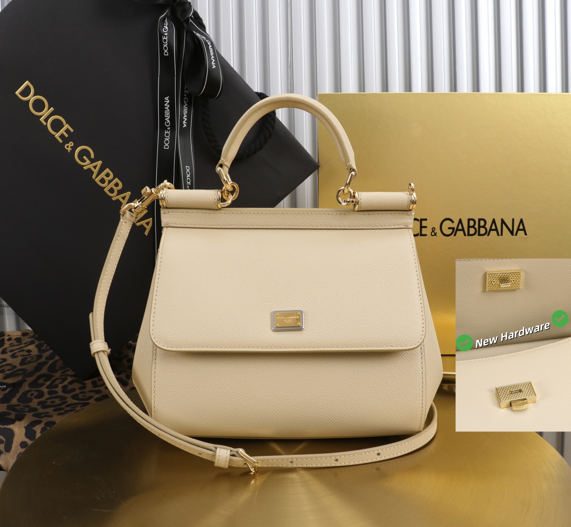 Dolce & Gabbana Sicily 11125 Leather Satchel, Nude Almond, 21x16x8cm 2 cmp a1751566834393 3174