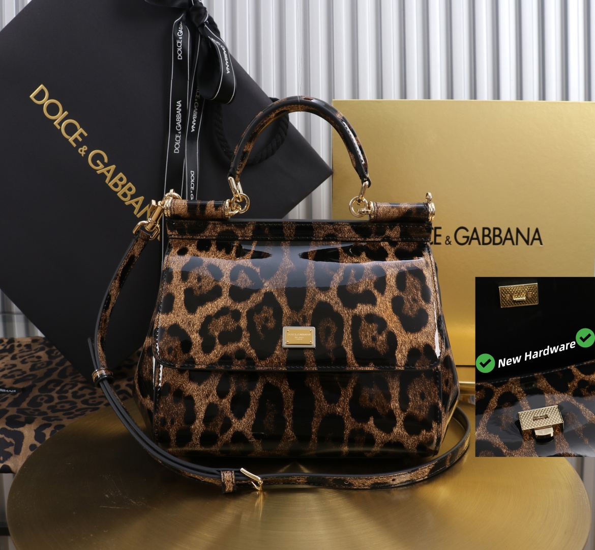 Dolce & Gabbana Sicily Leopard Print Leather Top Handle Satchel Bag, 21x16x8cm 2 cmp a1751566954857 3823