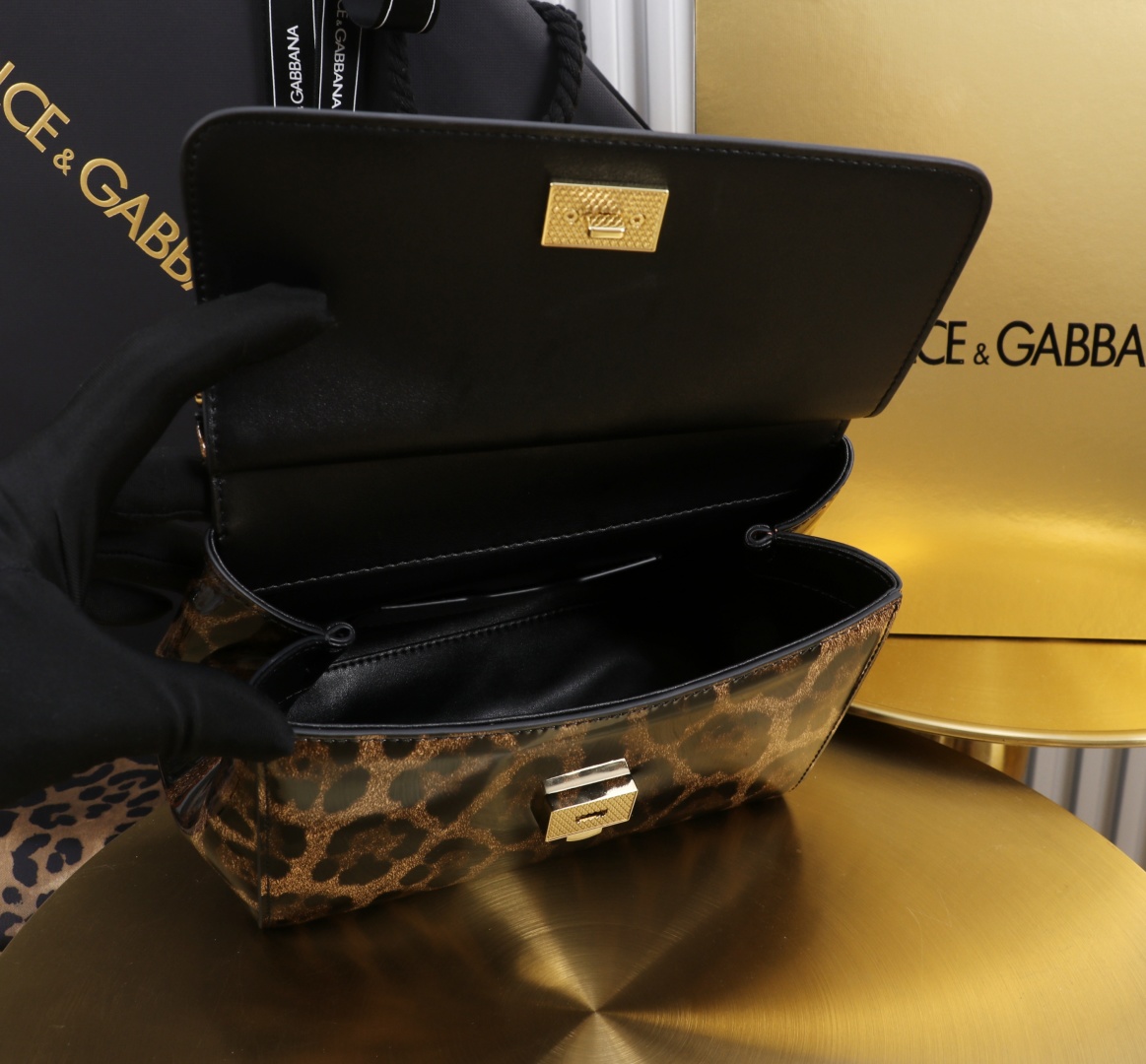 Dolce & Gabbana Sicily Leopard Print Leather Top Handle Satchel Bag, 21x16x8cm 7 cmp a1751566966721 8721