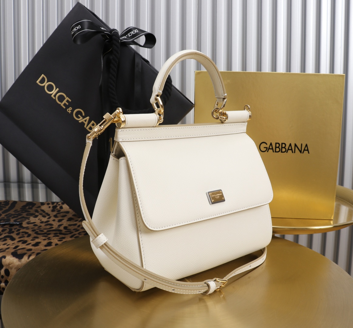 Dolce & Gabbana Sicily 11125 White Leather Top Handle Bag, 21x16x8cm 4 cmp a1752232733607 5428
