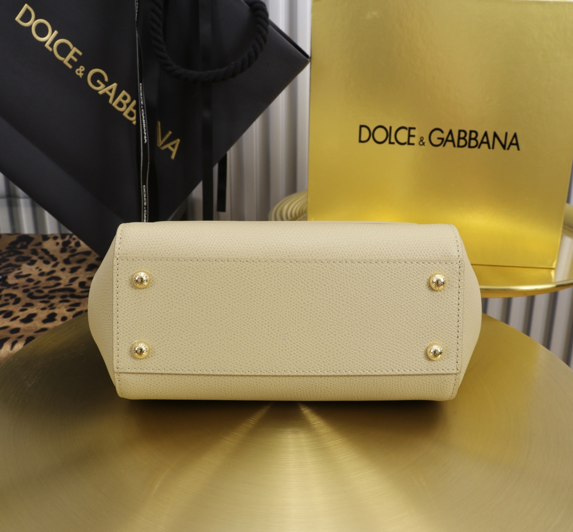 Dolce & Gabbana Sicily 11125 Beige Leather Top Handle Satchel Bag, 21x16x8cm 6 cmp a1752232737197 6072