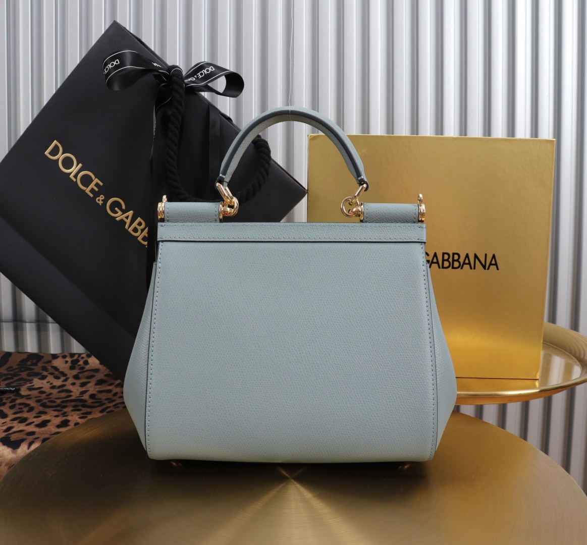 Dolce & Gabbana Sicily 11125 Blue Leather Top Handle Bag, 21 x 16 x 8 cm 5 cmp a1752232747480 7082