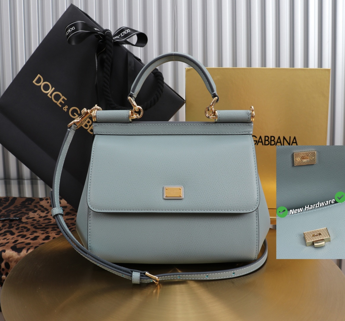 Dolce & Gabbana Sicily 11125 Blue Leather Top Handle Bag, 21 x 16 x 8 cm 2 cmp a1752232747480 7761
