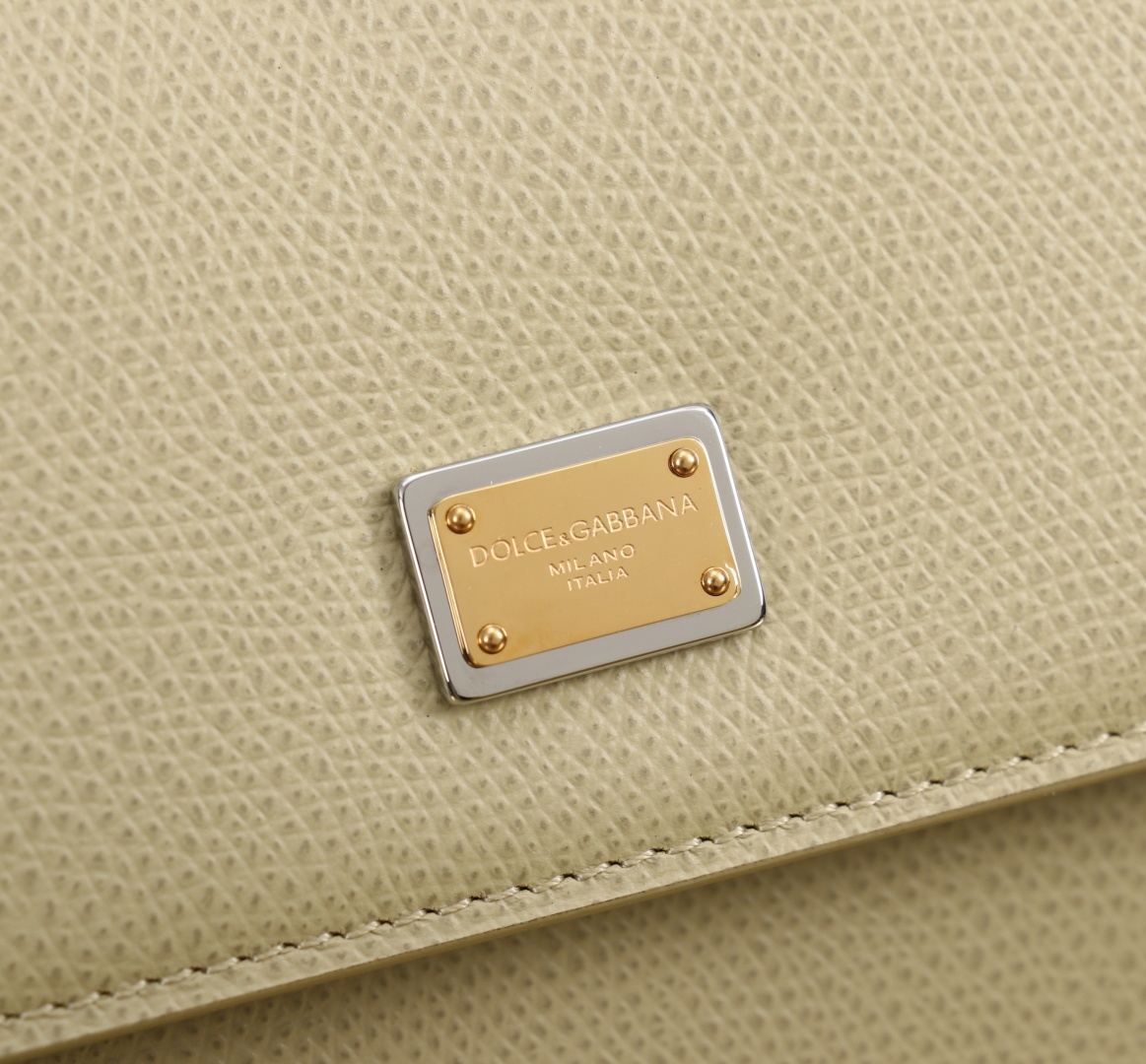 Dolce & Gabbana Sicily 11125 Beige Leather Top Handle Satchel Bag, 21x16x8cm 8 cmp a1752232753410 5430