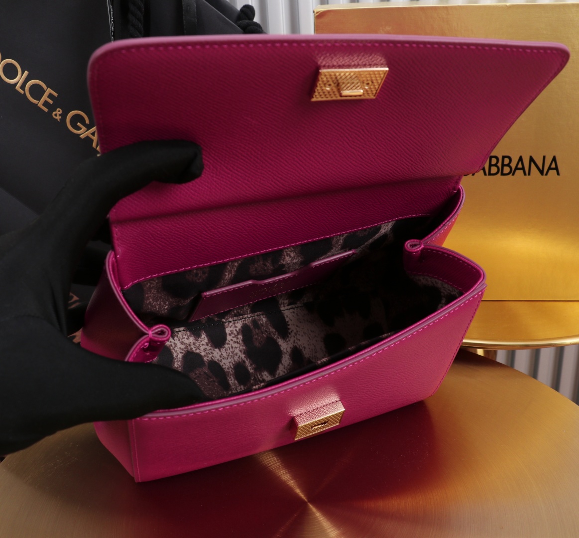 Dolce & Gabbana Sicily 11125 Pink Leather Top Handle Satchel Bag, 21 x 16 x 8 cm 7 cmp a1752232764775 7061