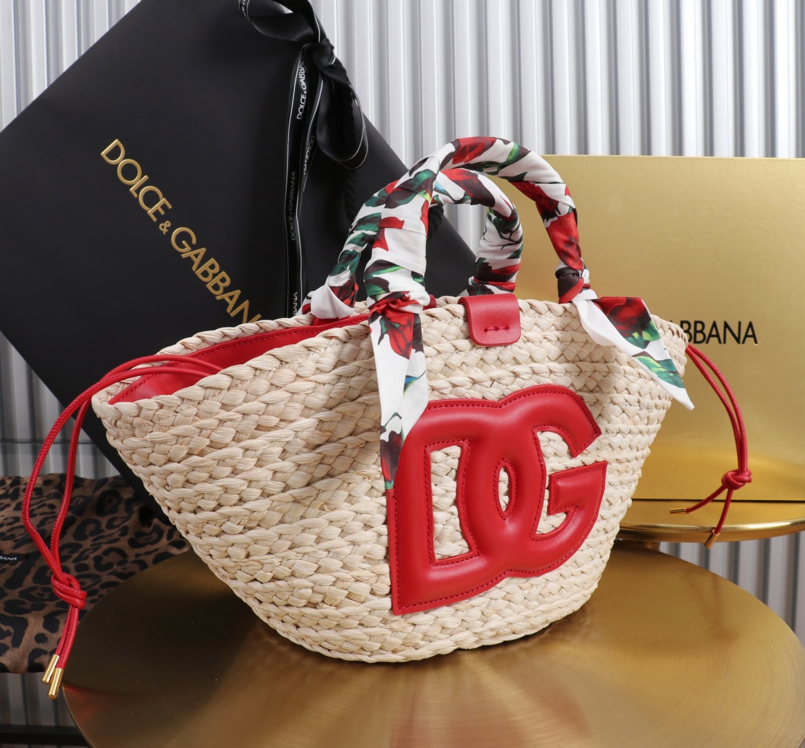 Dolce & Gabbana Raffia Woven Tote Bag with Leather DG Logo - Stylish & Versatile 3 cmp a1755621376923 5045