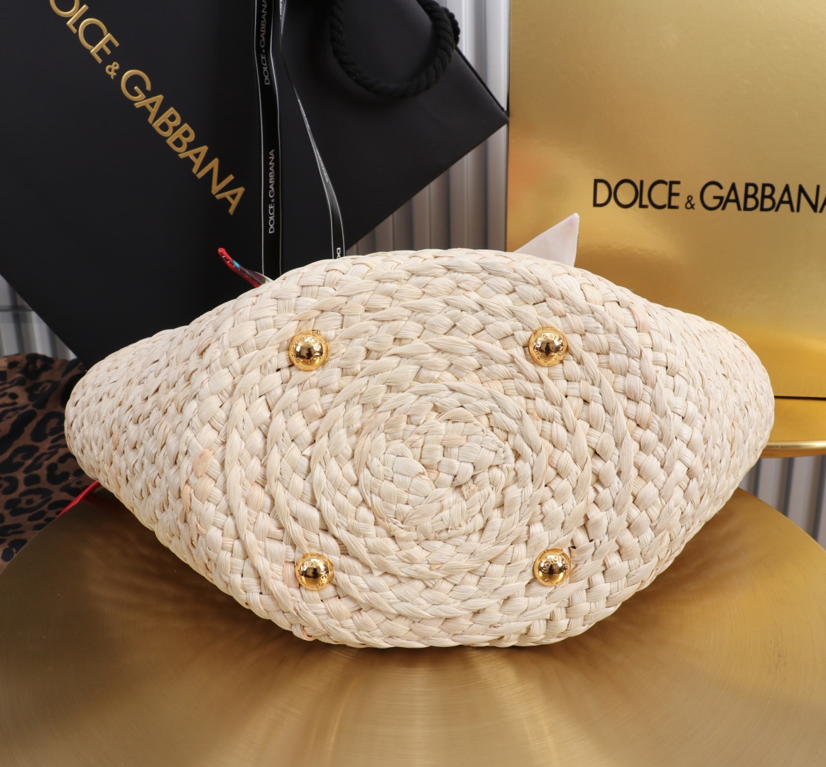 Dolce & Gabbana Raffia Woven Tote Bag with Leather DG Logo - Stylish & Versatile 5 cmp a1755621376930 8254