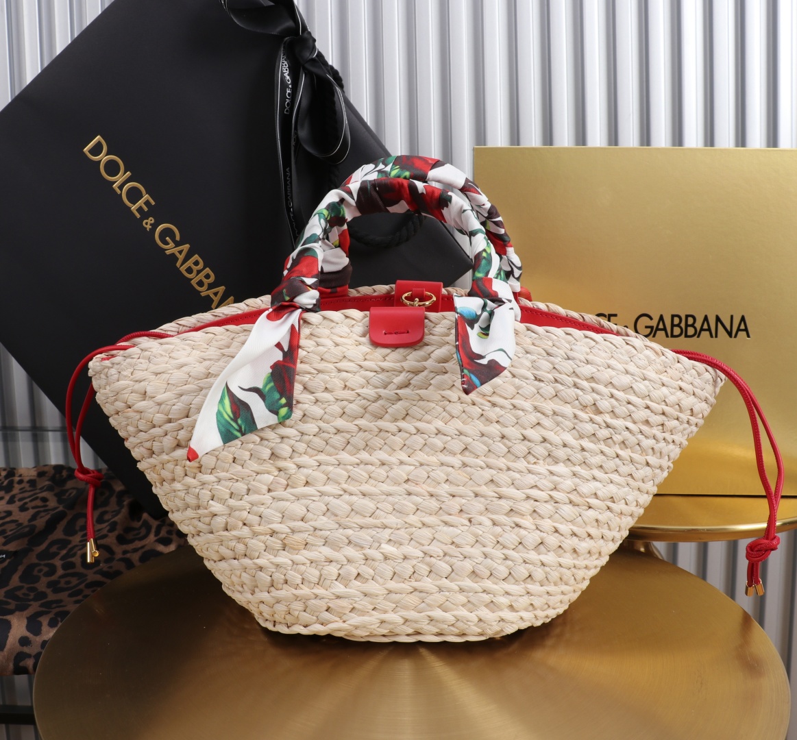 Dolce & Gabbana Raffia Woven Tote Bag with Leather DG Logo - Stylish & Versatile 4 cmp a1755621376934 7806