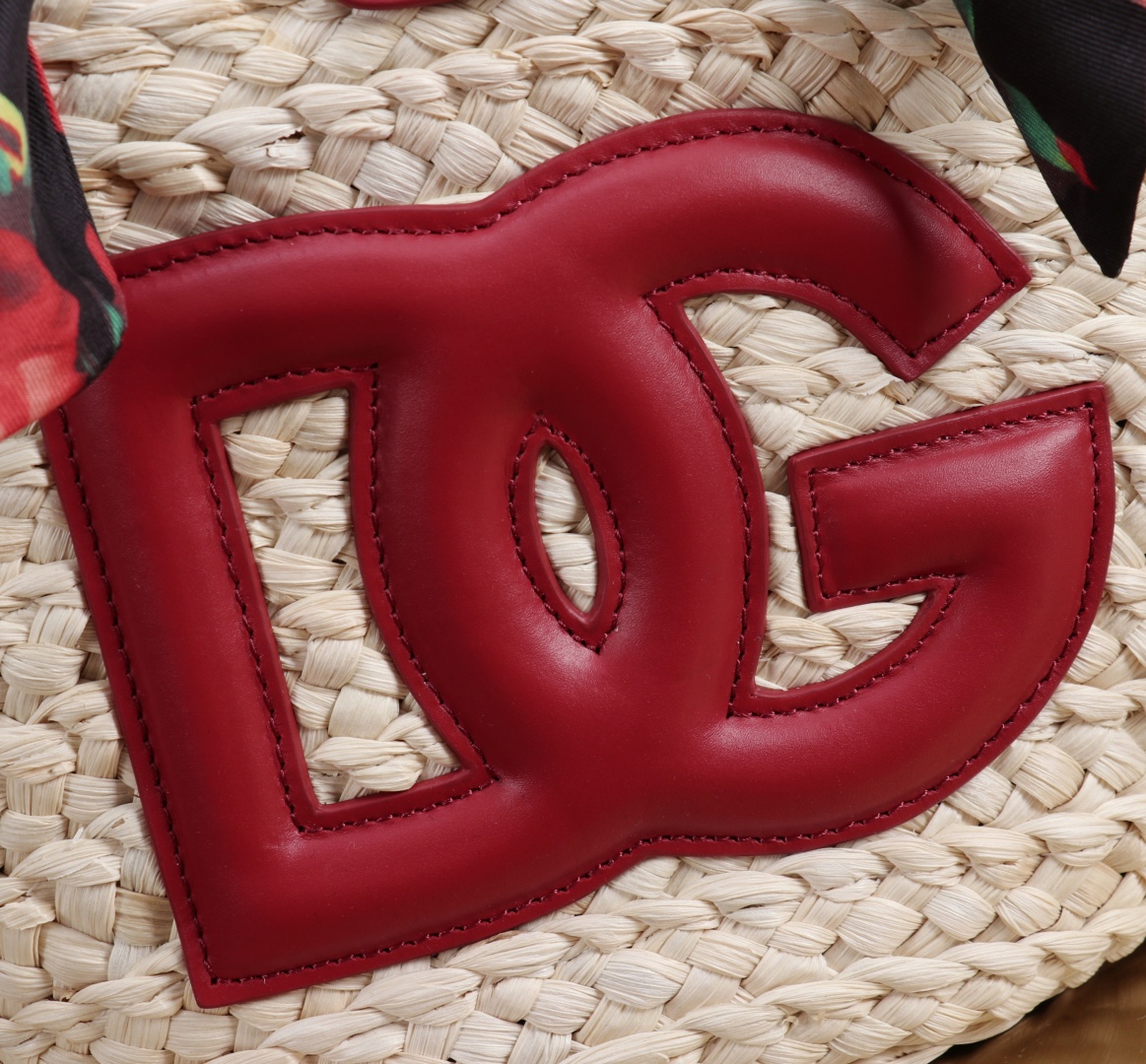 Dolce & Gabbana Raffia Basket Bag with Leather Logo and Floral Scarf 9 cmp a1755621585915 8571