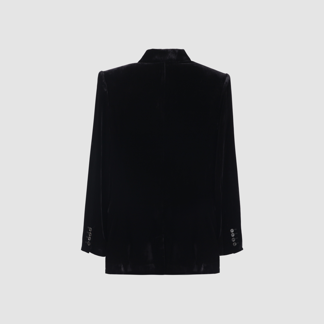 Saint Laurent Velvet Blazer - Korean Velvet, Structured Fit, Complimentary Brooch 3 cmp windows1759522455599 718543642787760215
