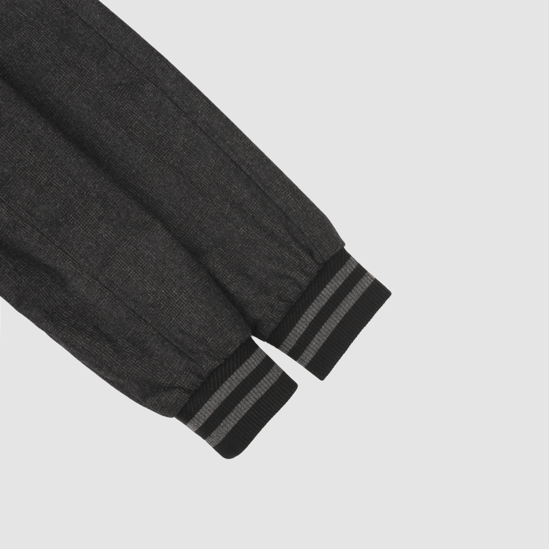 Dark Gray Draped Collar Zip Bomber Jacket