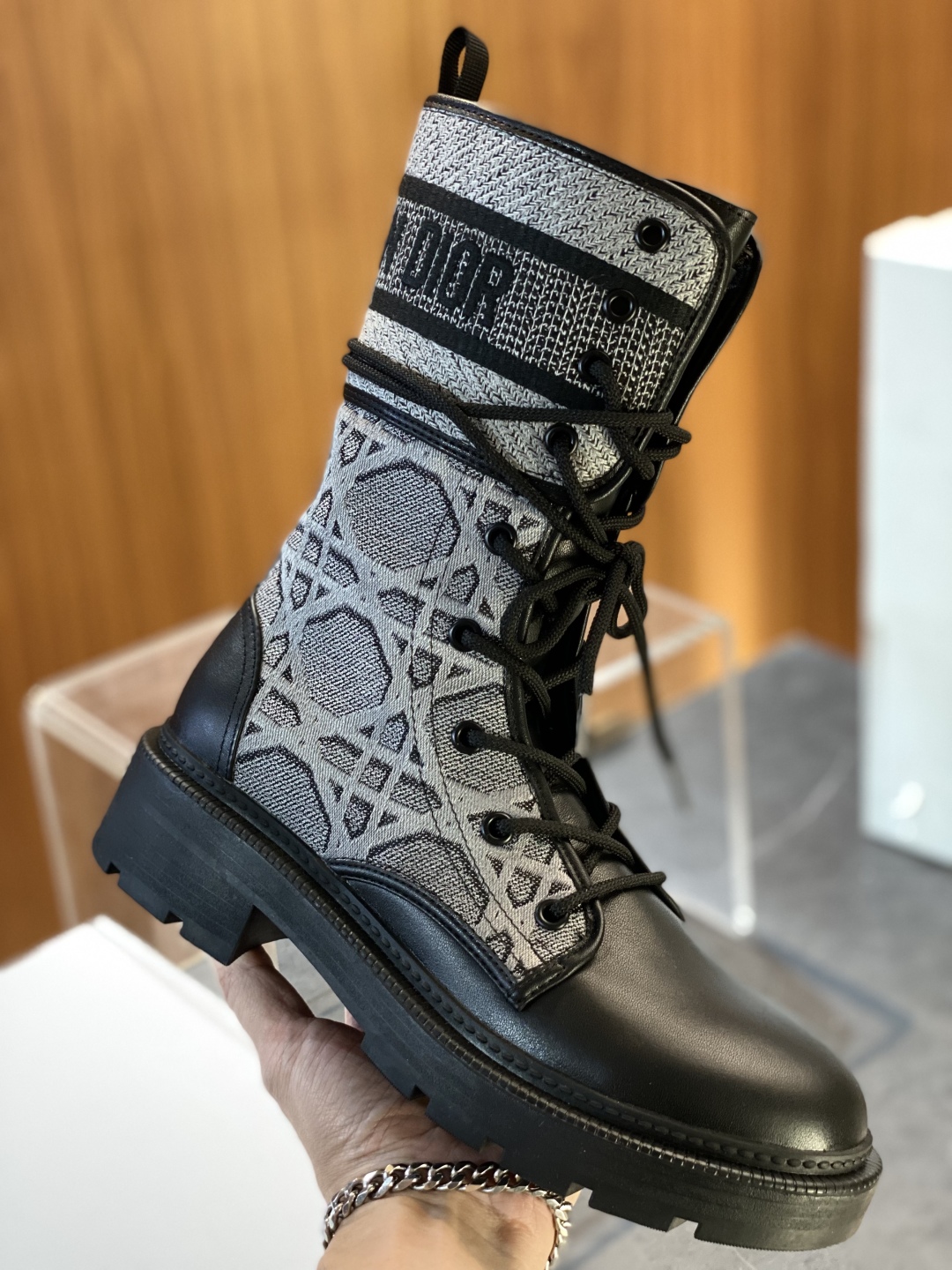 Dior D-Major Ankle Boots for Women in Black Leather and Tweed 12 cmp i1755593166235 9154 0 1