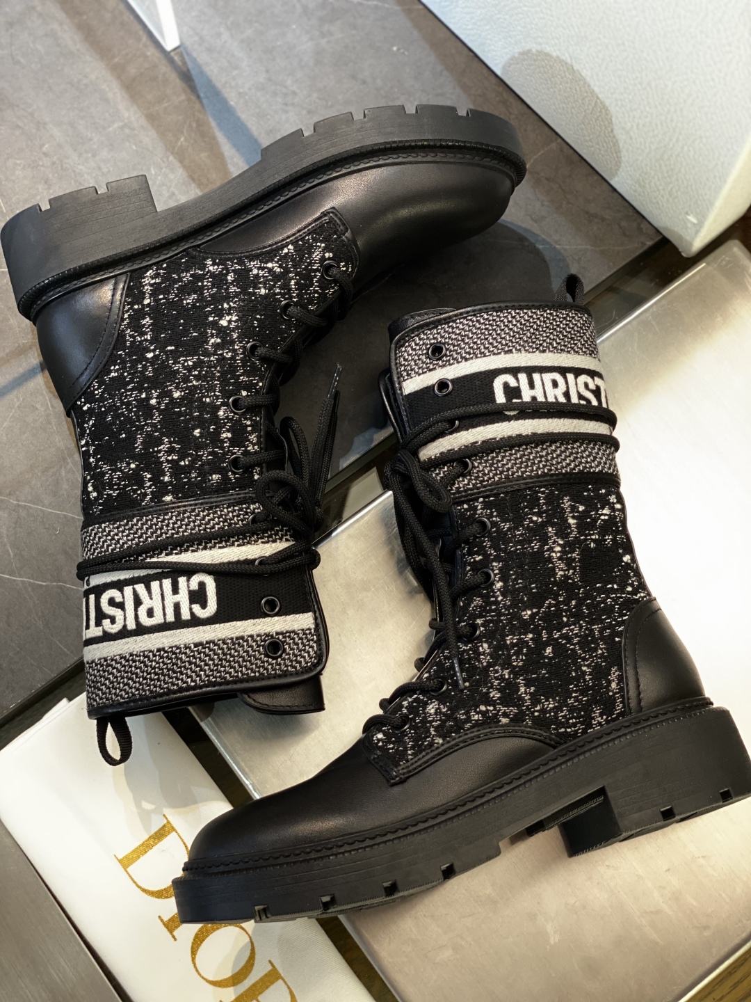 Dior D-Major Ankle Boots for Women in Black Leather and Tweed 16 cmp i1755593168566 2003 0 5