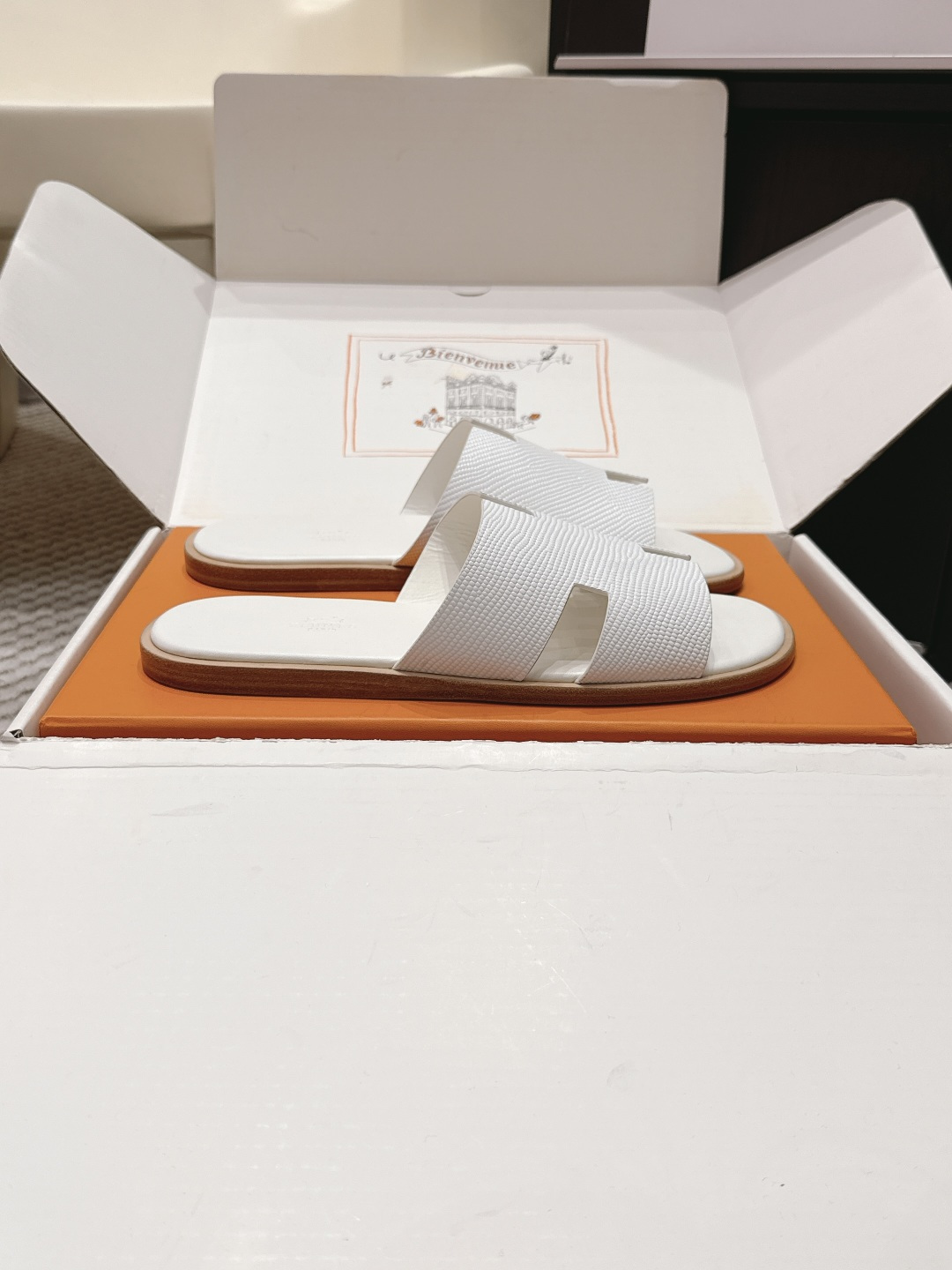 Мужские сандалии H-образные, бежевые Hermès
