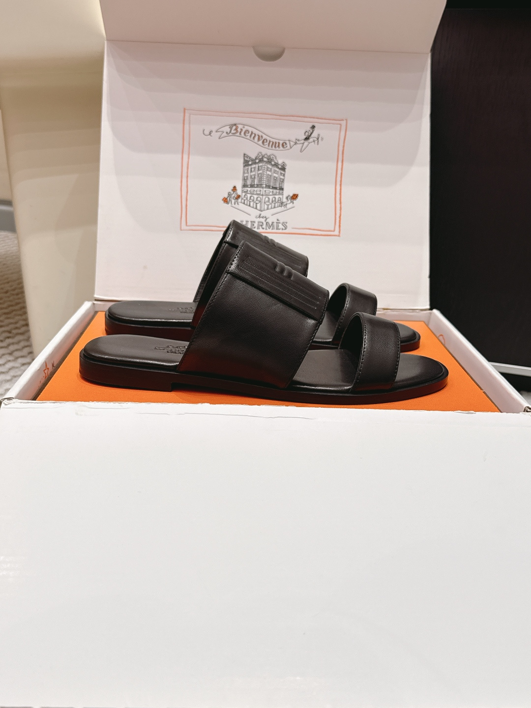 Женские босоножки Hermès Oran, чёрные