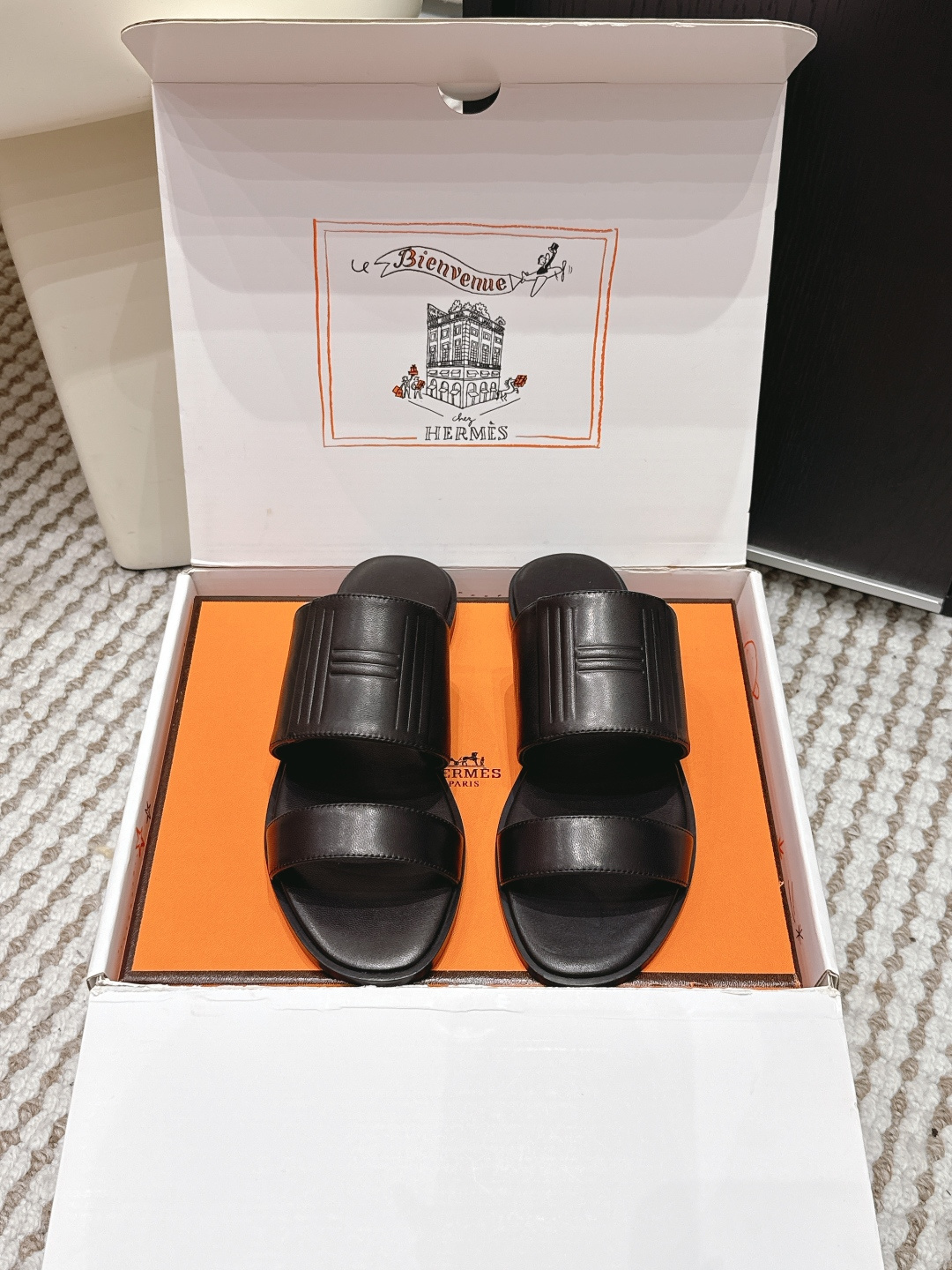 Женские босоножки Hermès Oran, чёрные