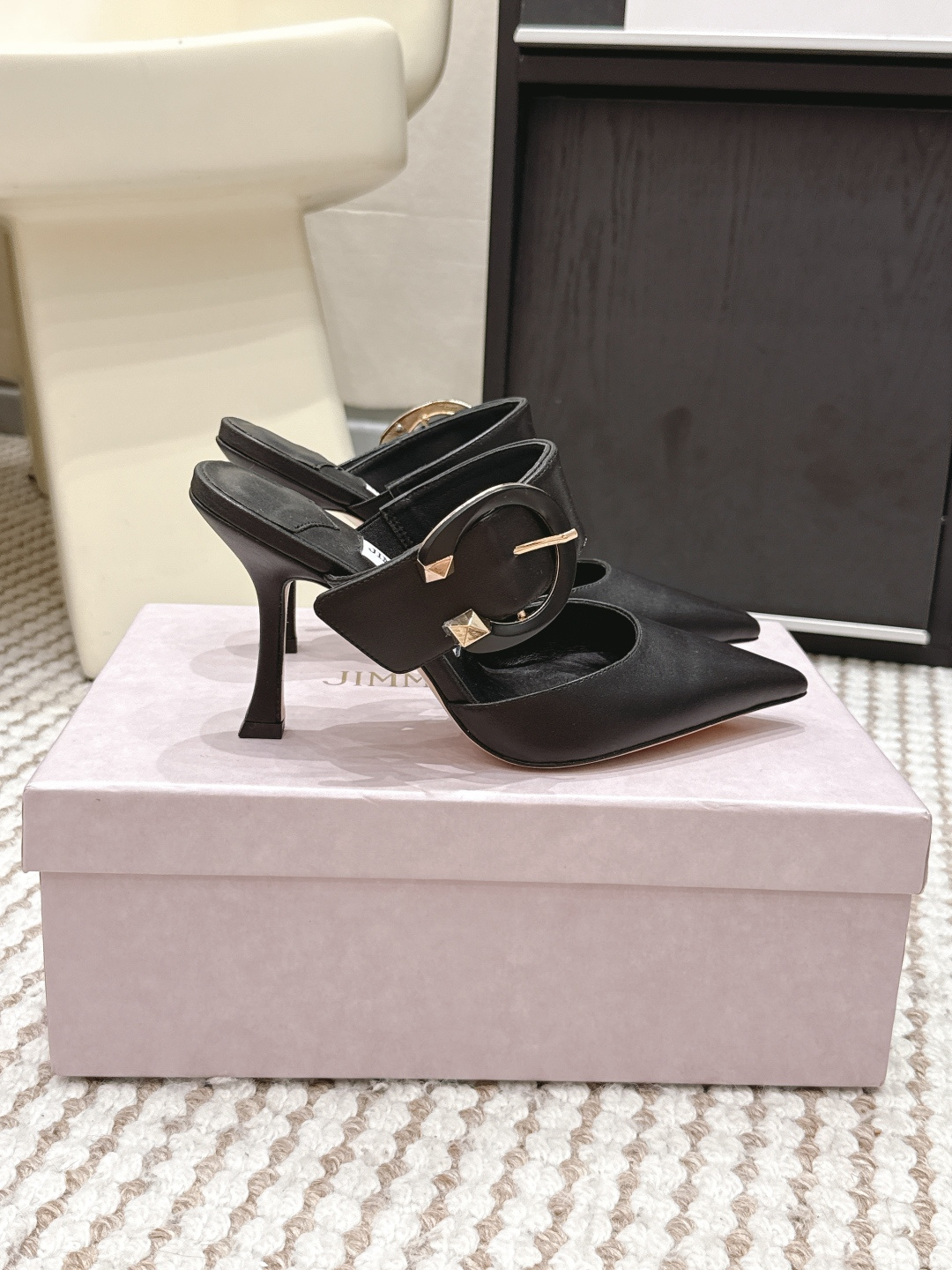 Черные кожаные женские мюли Jimmy Choo