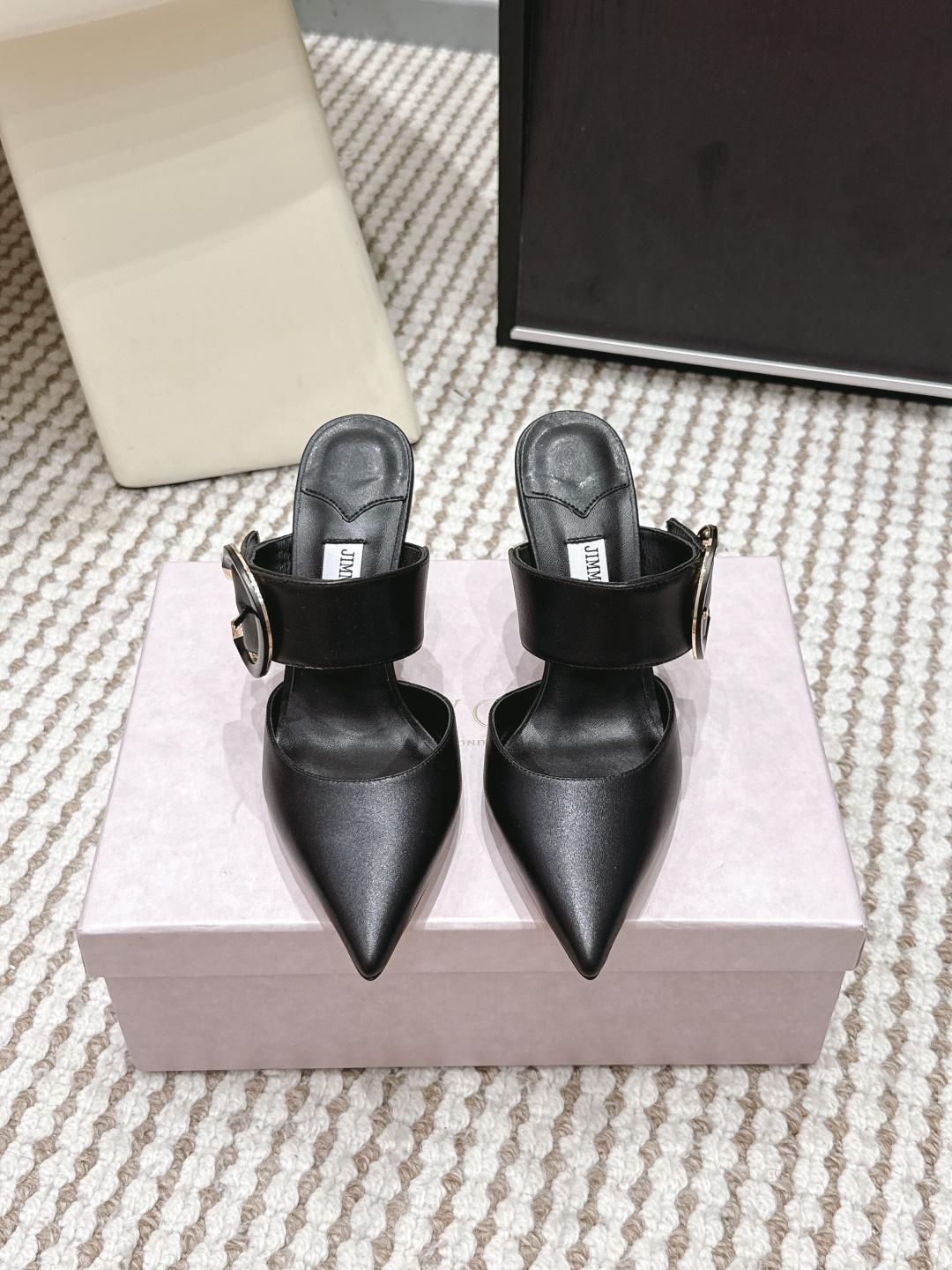 Черные кожаные женские мюли Jimmy Choo