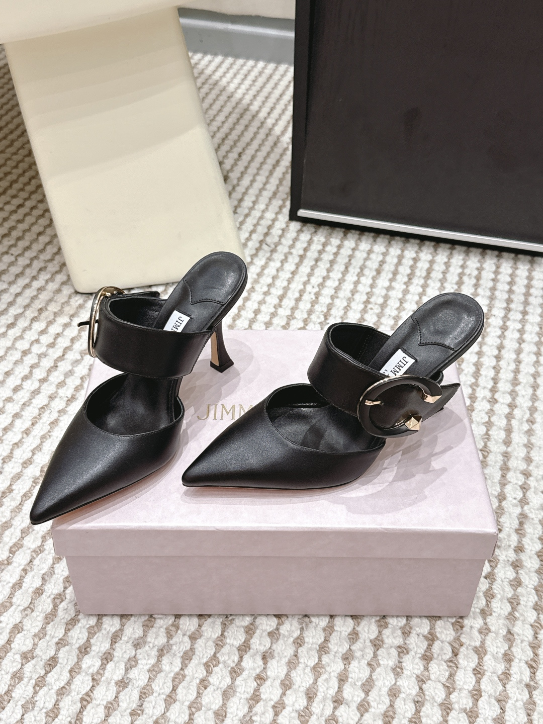Черные кожаные женские мюли Jimmy Choo