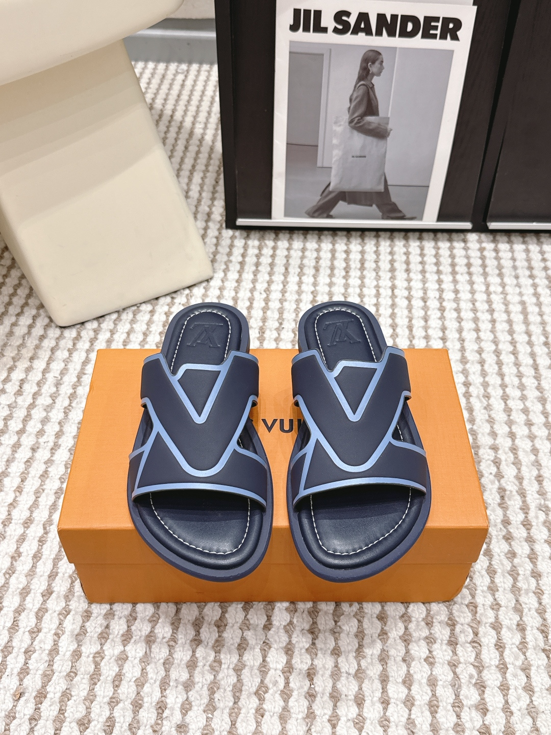 Сандалии мужские синие Louis Vuitton