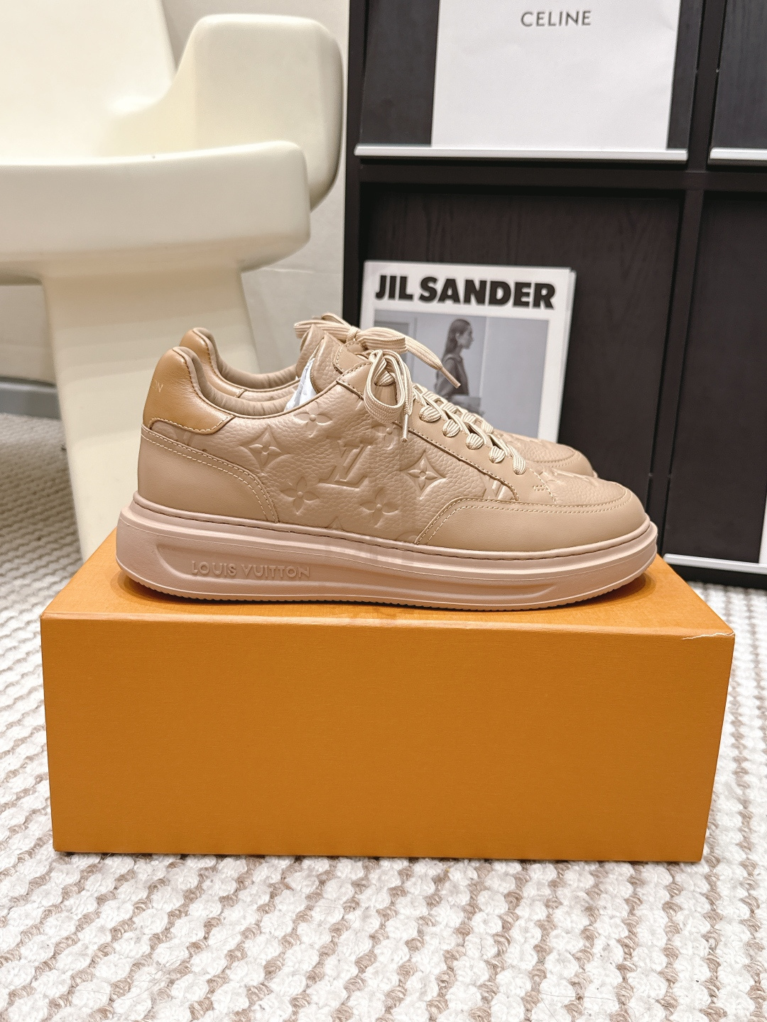 LV Style White Leather Women's Shoes Lookbook Reference image 2