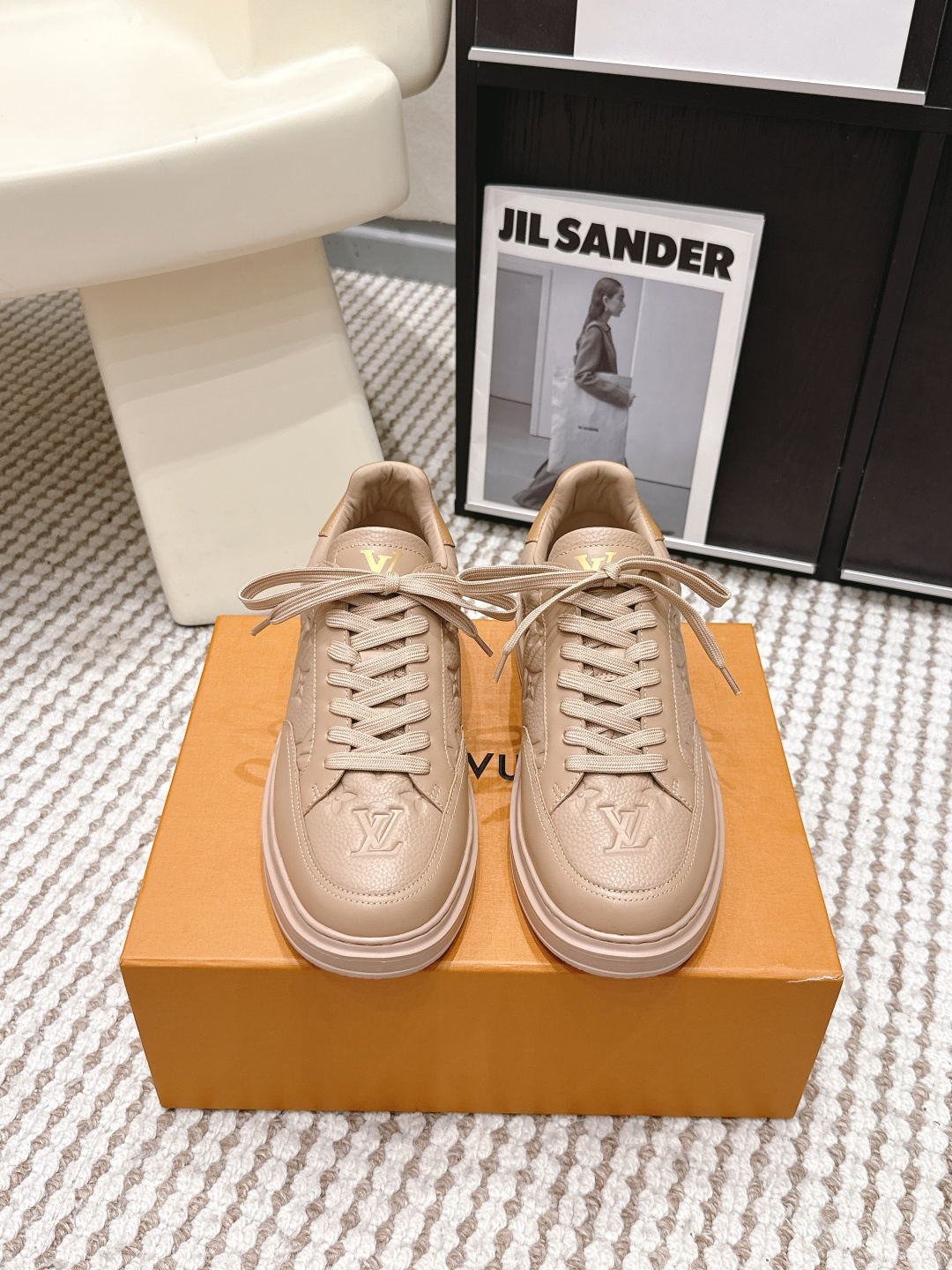 LV Style White Leather Women's Shoes Lookbook Reference image 1