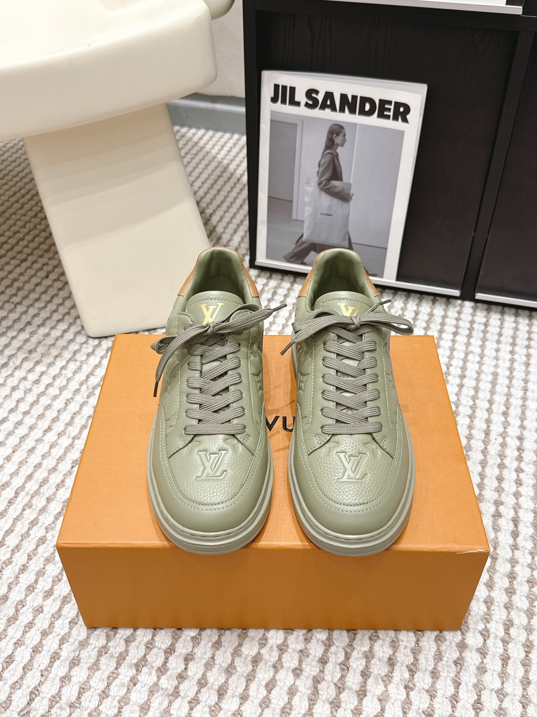 LV Style White Leather Women's Shoes Lookbook Reference image 1
