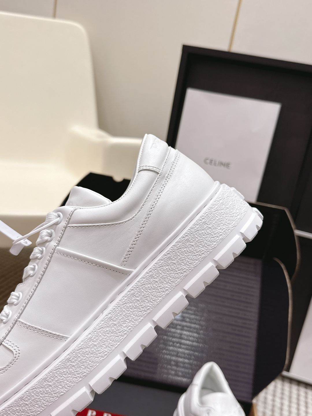 Prada Style White Leather Women's Shoes style reference detail image 6 from source 784865